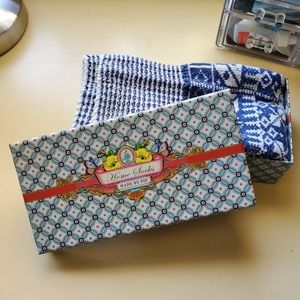 Blue and white thigh high socks